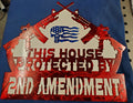 2nd Amendment "This House Protected" – Two-Layer Metal Sign