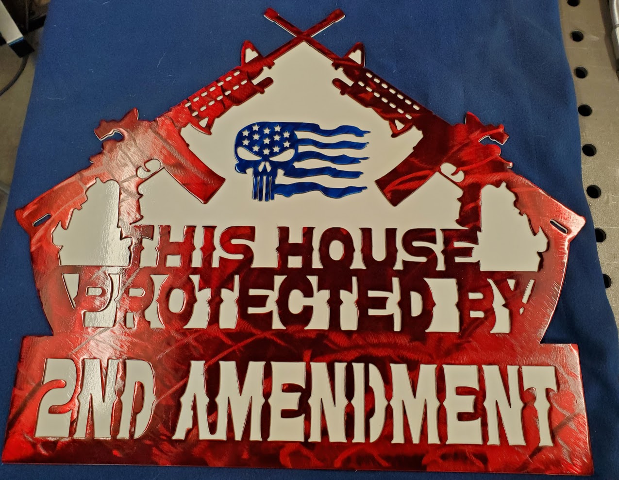 2nd Amendment "This House Protected" – Two-Layer Metal Sign