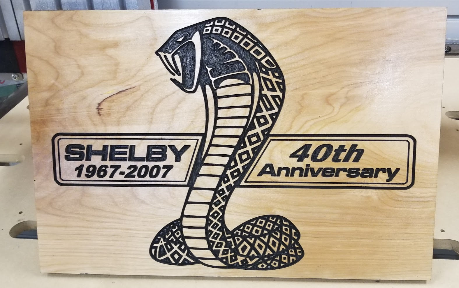 Shelby Cobra 40th Anniversary Wood Sign – CNC Cut
